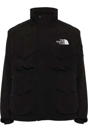 The North Face Chamarra militar con logo bordado y cierre