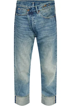 R13 Boyfriend jeans con cierre descentrado
