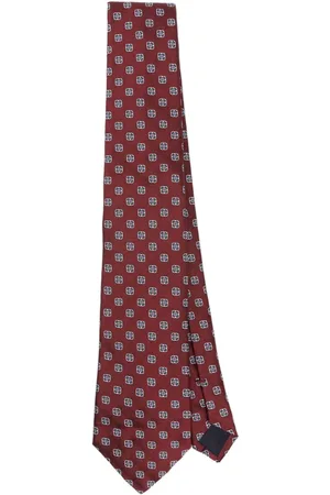 Fursac Corbata de seda satinada con estampado floral