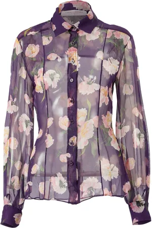 Carolina Herrera Blusa transparente con estampado de peonías