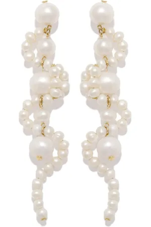COMPLETEDWORKS Aretes The Mist bañados en oro de 18kt con perla