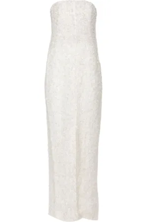Totême Vestido strapless con efecto fil coupé