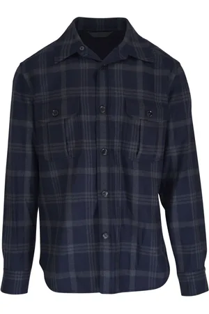 BRIONI Camisa con cuadros estampados