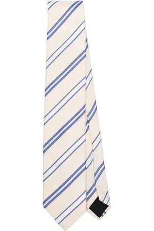 LARDINI Corbata de seda con rayas estampadas