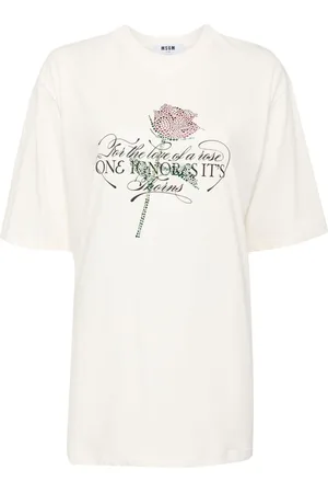 Msgm Playera con detalles de strass