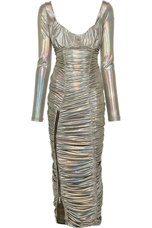 MITILIANE COUTURE Vestido largo con efecto holográfico