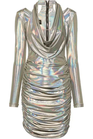 MITILIANE COUTURE Vestido midi con efecto holográfico