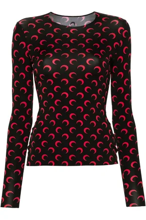 Marine Serre Playera con lunas estampadas