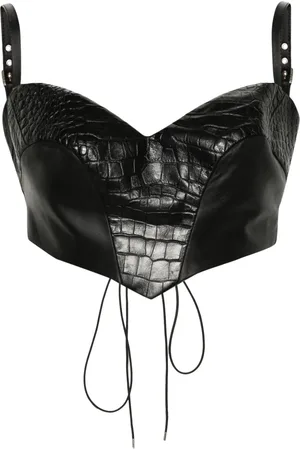 MITILIANE COUTURE Top con efecto de piel de cocodrilo