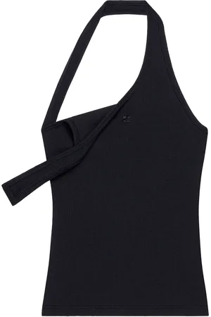Courrèges Camiseta tejida de canalé asimétrico