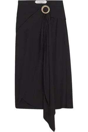 Lanvin Falda midi con diseño cruzado