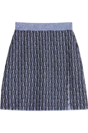 Lanvin Falda corta tejida con motivo en intarsia