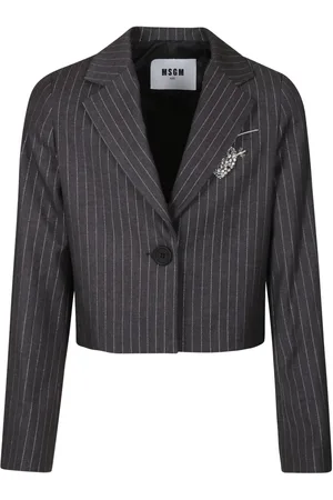 Msgm Blazer con botones y rayas diplomáticas estampadas