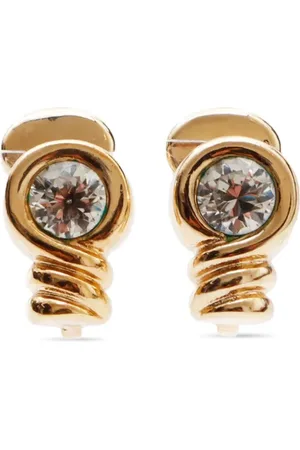 Dior Aretes de clip con detalles de strass