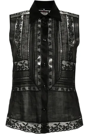 ERMANNO SCERVINO Camisa de seda con encaje floral