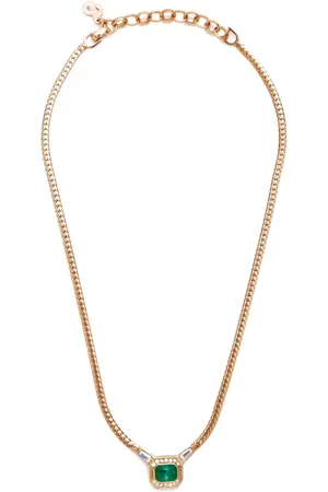 Dior Collar de cadena con detalles de strass