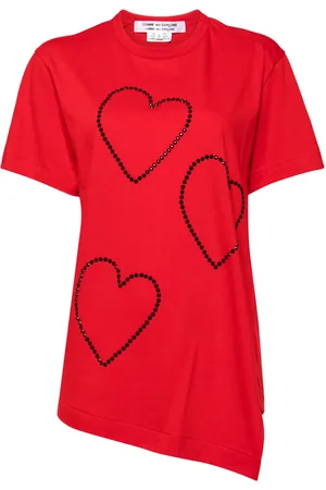 Comme des Garçons Playera con motivo de corazón