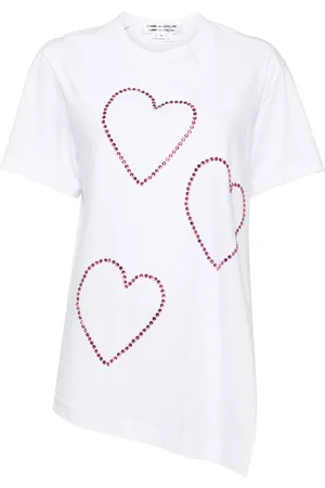 Comme des Garçons Playera con motivo de corazón