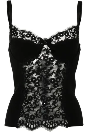 ERMANNO SCERVINO Top tejido con panel de encaje