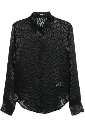 VERSACE Camisa con estampado de leopardo