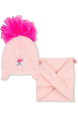 Billieblush Set de gorro y cuello con detalle de pompón