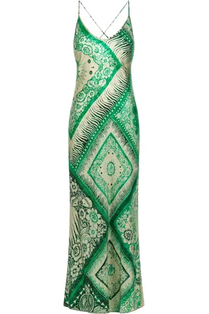 Roberto Cavalli Slip dress de seda con estampado abstracto