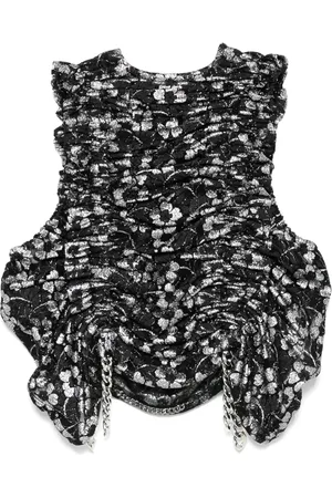 NOIR KEI NINOMIYA Top fruncido con estampado floral