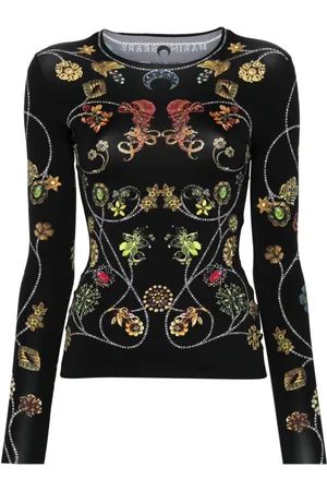 Marine Serre Playera con estampado floral