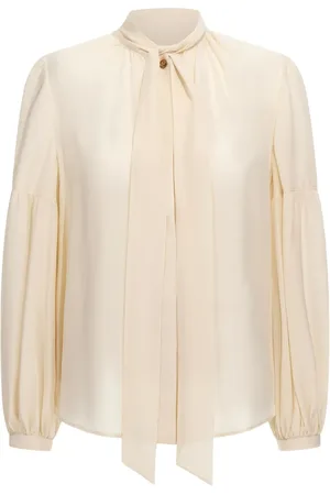 Roberto Cavalli Blusa de seda con moño en el cuello
