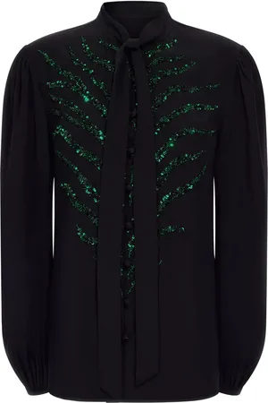 Roberto Cavalli Blusa bordada con lentejuelas