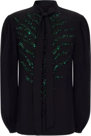Roberto Cavalli Blusa bordada con lentejuelas
