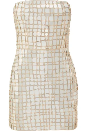 Retrofete Vestido corto Kaleido con diseño strapless