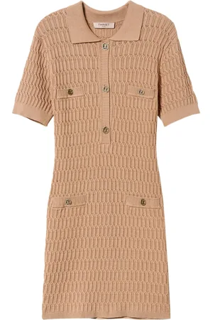 Twin-Set Vestido corto tejido con botones