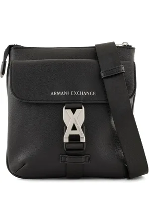 Armani Exchange Mochila tipo mensajero con logo en la correa