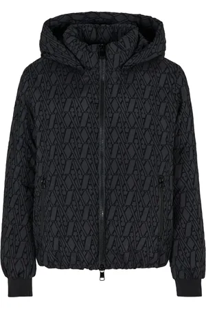 Armani Exchange Chamarra con capucha y motivo en jacquard