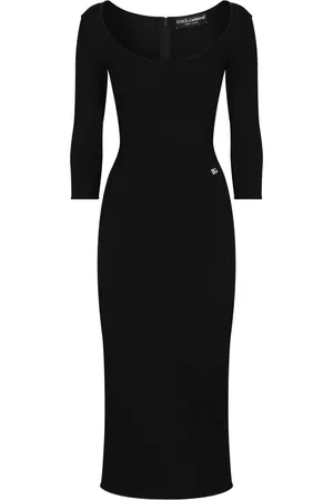 Dolce & Gabbana Vestido midi con placa del logo