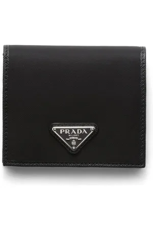 Prada Cartera plegable con placa del logo