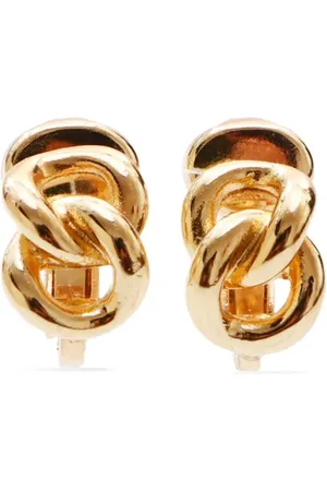 Dior Aretes de clip con diseño retorcido