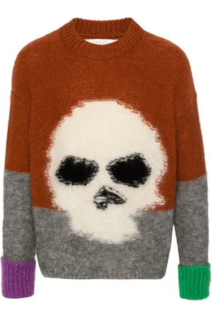 ERL Suéter tejido con motivo Skull en intarsia