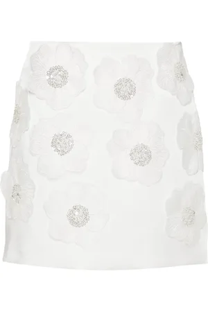 Maje Falda satinada con bordado floral