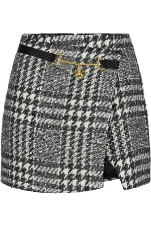 Elisabetta Franchi Falda de tweed con diseño cruzado