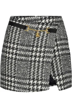 Elisabetta Franchi Falda de tweed con diseño cruzado