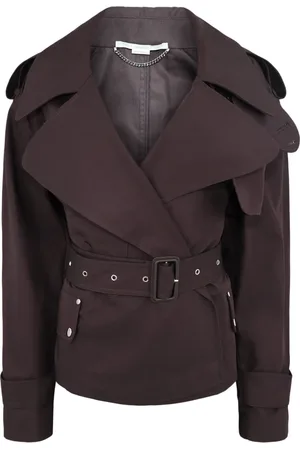Stella McCartney Chamarra estilo gabardina corta con cinturón