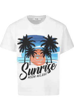 Msgm Playera con palmeras estampadas