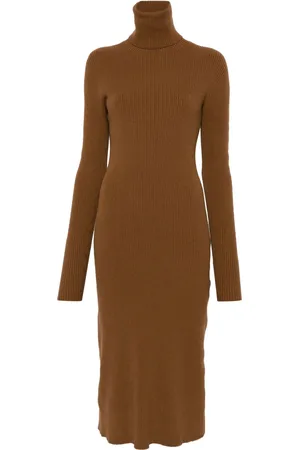 Fabiana Filippi Vestido midi con diseño tejido de canalé
