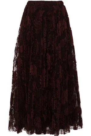 ERMANNO SCERVINO Falda midi plisada de encaje