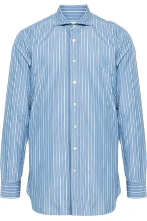 LARDINI Camisa de popelina con rayas estampadas