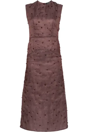 Fabiana Filippi Vestido midi de seda capitonado