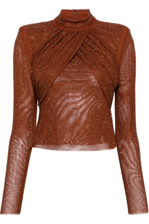 Self-Portrait Top con detalles de strass