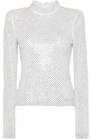 Self-Portrait Top con detalles de strass
